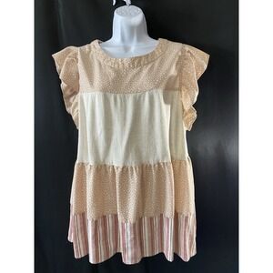 Entro Women's Shirt Size XL Oversized Flutter Sleeve Cottagecore Girly Dainty